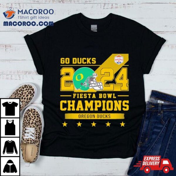 Oregon Ducks Football Go Ducks 2024 Fiesta Bowl Champions Helmet Shirt