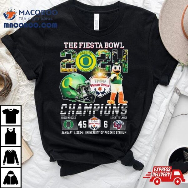 Oregon Ducks Mascot The Fiesta Bowl 2024 Champions T Shirt