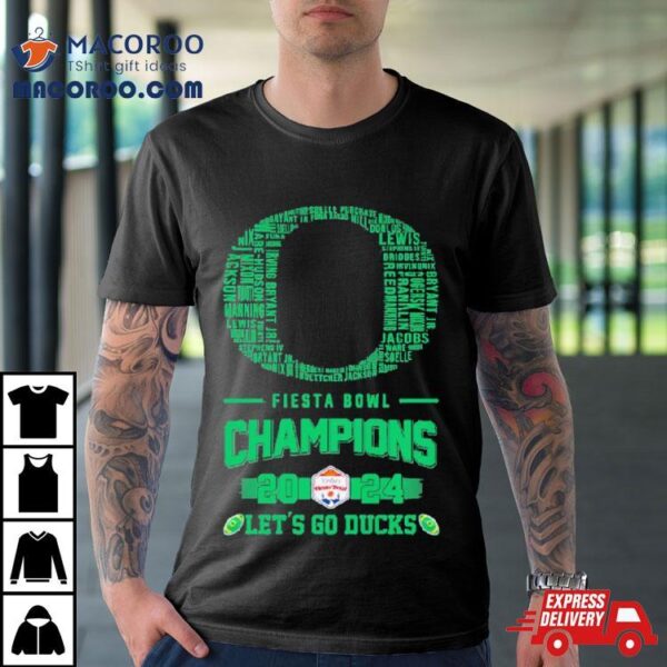 Oregon Ducks Players Names 2024 Fiesta Bowl Champions Logo Let’s Go Ducks Shirt