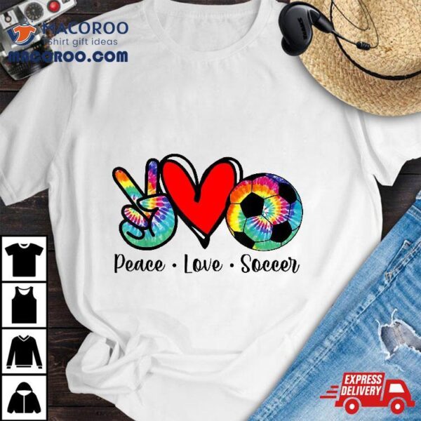 Peace Love Soccer Tie Dye Design Teen Girls Toddler Shirt