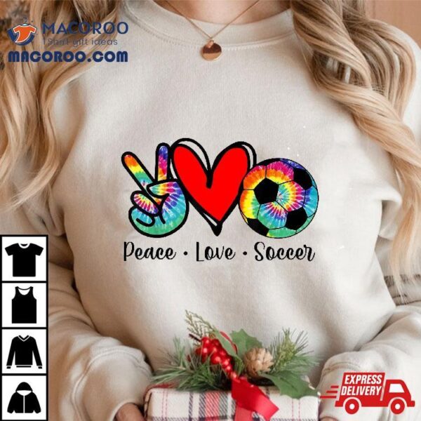 Peace Love Soccer Tie Dye Design Teen Girls Toddler Shirt