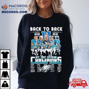 Philadelphia Eagles Back To Back 2023 Nfc East Division Champions Signatures Shirt