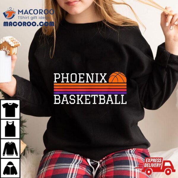 Phoenix City Basketball Retro Sunset Arizona B-ball State Az Shirt