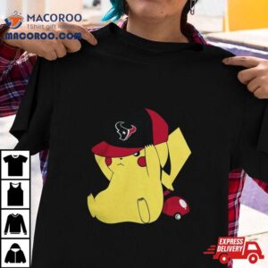 Pikachu Wear The Hat Houston Texans Football Logo T Shirts