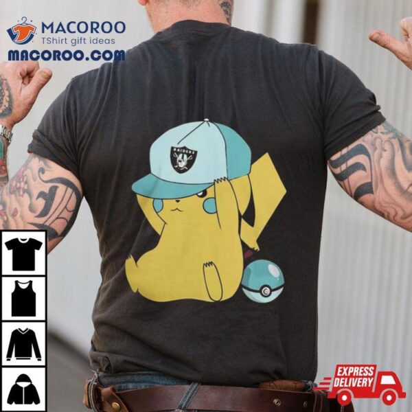 Pikachu Wear The Hat Las Vegas Raiders Football Logo T Shirts