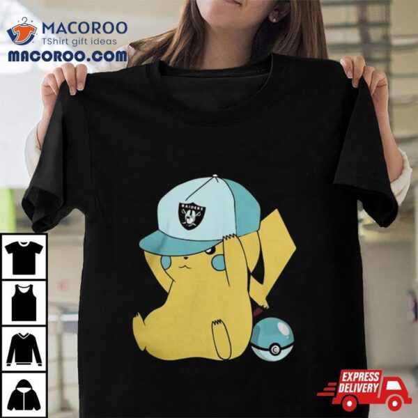 Pikachu Wear The Hat Las Vegas Raiders Football Logo T Shirts