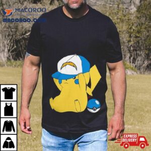 Pikachu Wear The Hat Los Angeles Chargers Football Logo S Tshirt