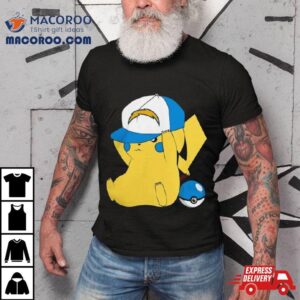 Pikachu Wear The Hat Los Angeles Chargers Football Logo S Tshirt