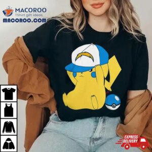 Pikachu Wear The Hat Los Angeles Chargers Football Logo S Tshirt