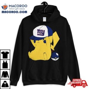 Pikachu Wear The Hat New York Giants Football Logo S Tshirt