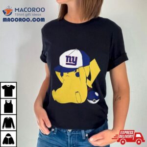 Pikachu Wear The Hat New York Giants Football Logo S Tshirt