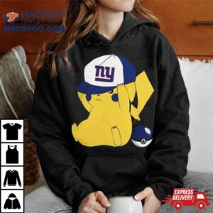 Pikachu Wear The Hat New York Giants Football Logo S Tshirt