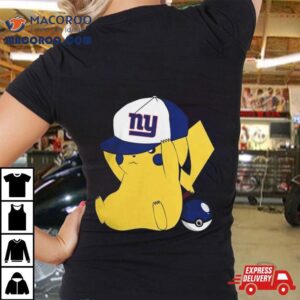 Pikachu Wear The Hat New York Giants Football Logo S Tshirt