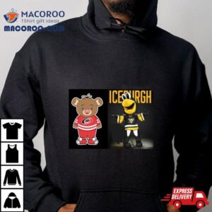 Pittsburgh Penguins Vs Carolina Hurricanes Nhl Mascot Cartoon Hockey Tshirt