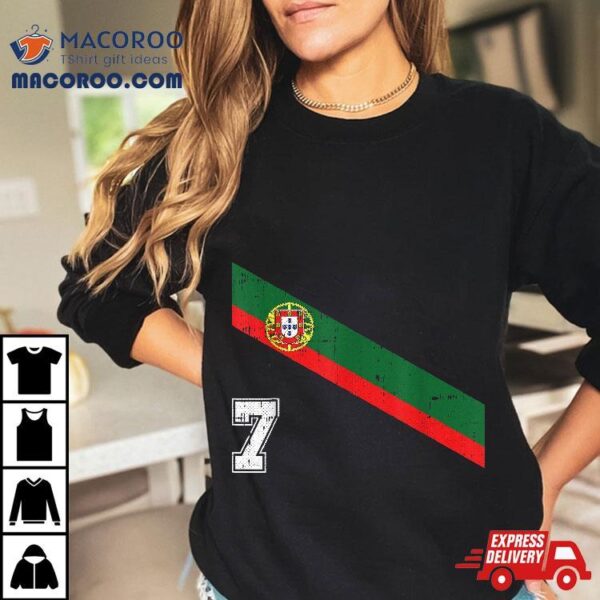 Portugal Soccer Number 7 Portugese Football Sports Lover Fan Shirt