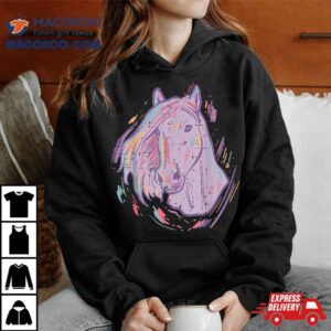 Purple Horse Painting Animal Art Equestrian Kids Shirt