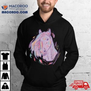 Purple Horse Painting Animal Art Equestrian Kids Tshirt