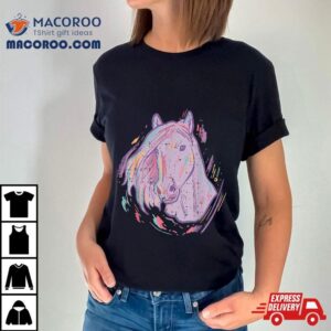 Purple Horse Painting Animal Art Equestrian Kids Tshirt