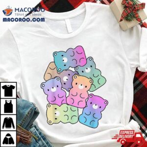 Rainbow Gummy Bear Design Kawaii Aesthetic Teens Shirt