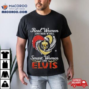 Real Women Love Rock N Roll Tcb Smart Women Love Elvis Heart Tshirt