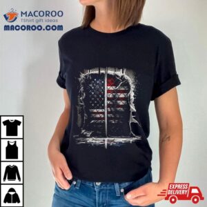 Retro Hockey American Flag Vintage Usa Tshirt