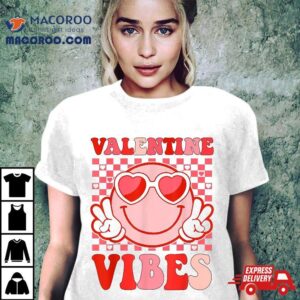 Retro Valentine Vibes Hippie Heart Valentines Day Girl Shirt