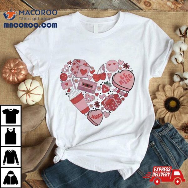 Retro Valentines Day Heart Doodle 2024 Shirt