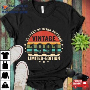 Retro Vintage 1991 30 Year Old 30th Birthday For Him Her Shirt