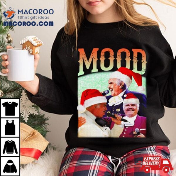 Retro Vtg Mood Drinking Christmas Humor Parody Music Shirt