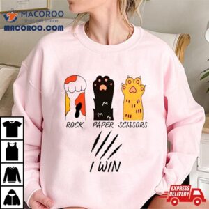 Rock Paper Scissors I Wine Cat Paws Funny Tshirt