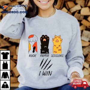 Rock Paper Scissors I Wine Cat Paws Funny Tshirt