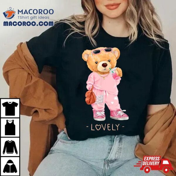 ‘s Kids Teddy Bear Graphic Cool Designs Funny Shirt
