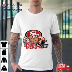 San Francisco 49ers Football Leopard Heart Helmet 2024 T Shirt