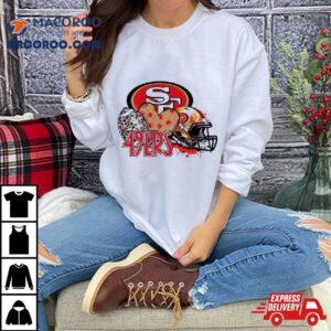 San Francisco Ers Football Leopard Heart Helmet Tshirt