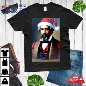 Santa Charles Dickens Celebrity Christmas Tshirt