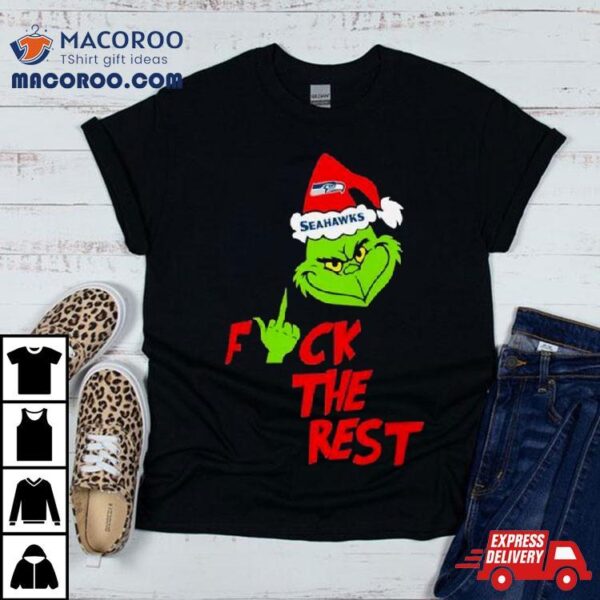 Seattle Seahawks Santa Grinch Fuck The Rest Christmas Shirt