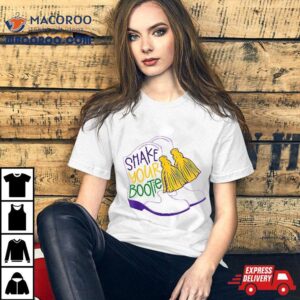 Shake Your Bootie Mardi Gras Bead Boot Carnival Celebration Tshirt