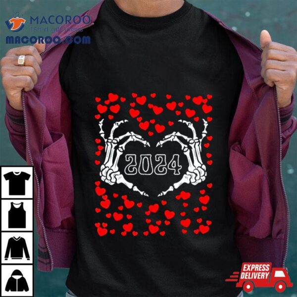 Skeleton Hand Heart Valentines Day Funny 2024 Heart’s Shirt