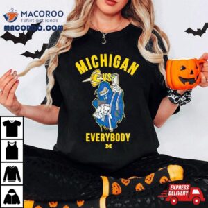 Skeleton Michigan Vs Everybody Tshirt