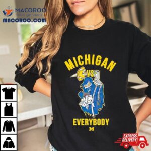 Skeleton Michigan Vs Everybody Tshirt