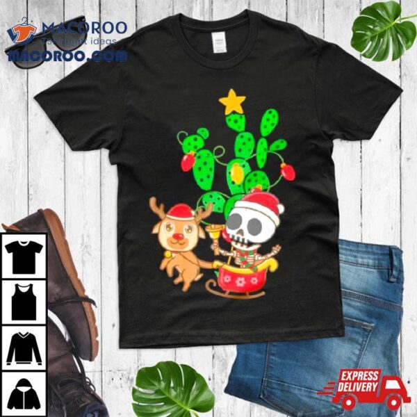 Skeleton Santa Nopalito Calacas Feliz Navidad Christmas Shirt