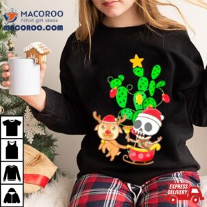 Skeleton Santa Nopalito Calacas Feliz Navidad Christmas Tshirt