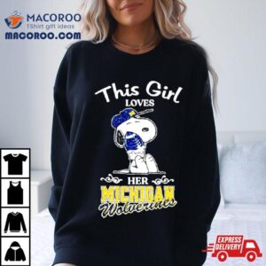 Snoopy This Girl Loves Her Michigan Wolverines Football Shirt