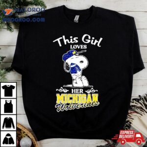 Snoopy This Girl Loves Her Michigan Wolverines Football Tshirt