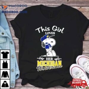 Snoopy This Girl Loves Her Michigan Wolverines Football Tshirt