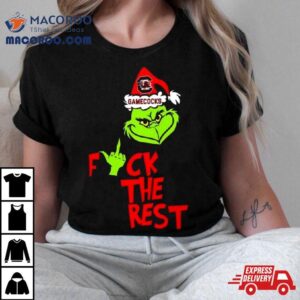South Carolina Gamecocks Santa Grinch Hat Fuck The Rest Christmas Tshirt