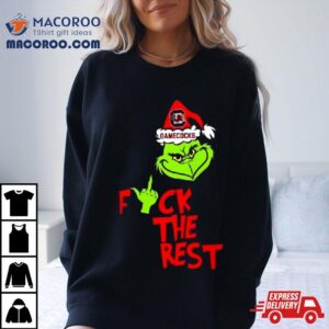 South Carolina Gamecocks Santa Grinch Hat Fuck The Rest Christmas Tshirt
