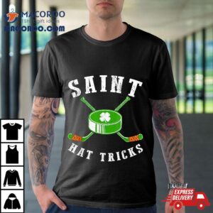 St Patrick S Day Saint Hat Tricks Hockey Shamrock Kids Boys Tshirt