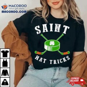 St Patrick S Day Saint Hat Tricks Hockey Shamrock Kids Boys Tshirt