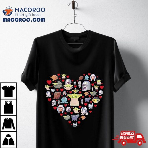 Star Wars The Mandalorian Grogu Heart Valentines Day Shirt